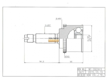 Outer CV Joint MI-062A43 (HDK)