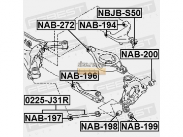Suspension bush NAB-199 (FEBEST)