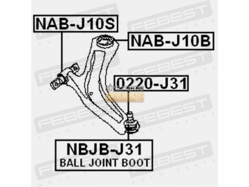 Suspension bush NAB-J10B (FEBEST)