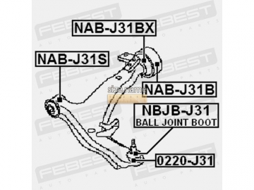 Suspension bush NAB-J31B (FEBEST)