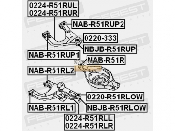 Suspension bush NAB-R51RUP2 (FEBEST)
