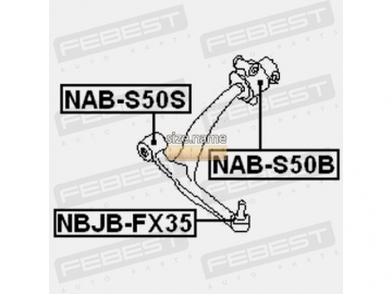 Suspension bush NAB-S50B (FEBEST)