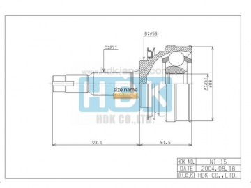 Outer CV Joint NI-015 (HDK)