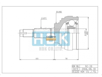 Outer CV Joint NI-016 (HDK)