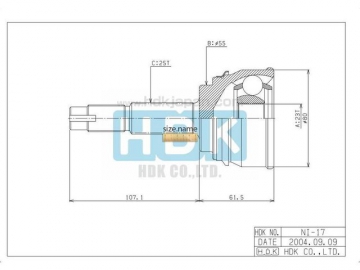 Outer CV Joint NI-017 (HDK)