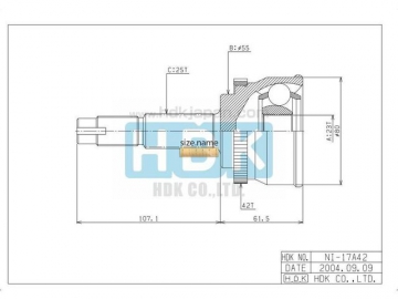 Outer CV Joint NI-017A42 (HDK)