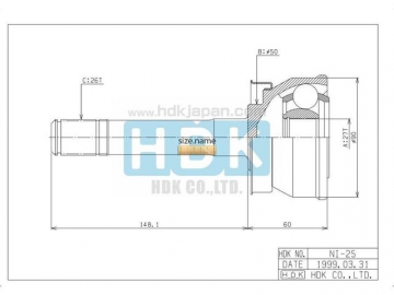 Outer CV Joint NI-025 (HDK)