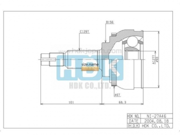 Outer CV Joint NI-027A46 (HDK)