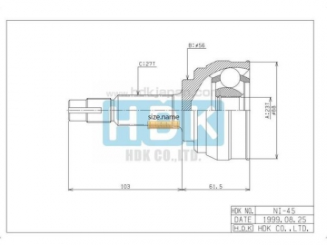 Outer CV Joint NI-045 (HDK)