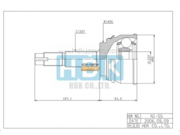 Outer CV Joint NI-055 (HDK)