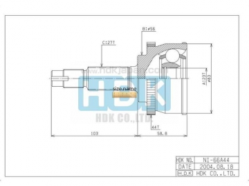 Outer CV Joint NI-066A44 (HDK)