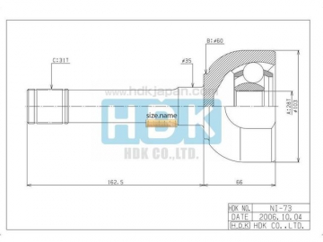Outer CV Joint NI-073 (HDK)