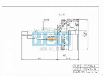 Outer CV Joint NI-078A44 (HDK)