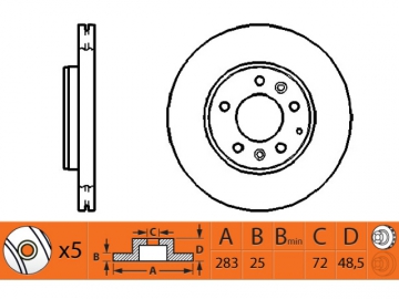 Brake Rotor RN1195V (NiBK)