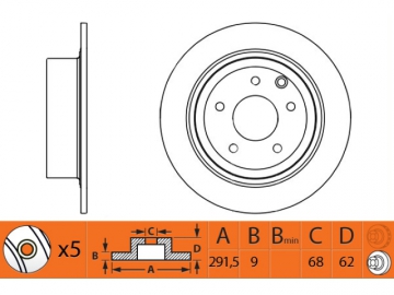 Brake Rotor RN1302 (NiBK)