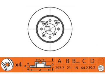 Диск гальмівний RN1376V (NiBK)