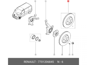 Brake Rotor 77 01 206 845 (RENAULT)