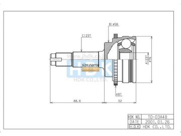Outer CV Joint TO-003A48 (HDK)