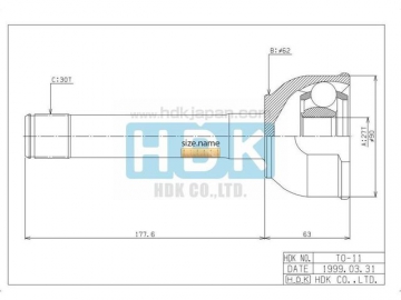 Outer CV Joint TO-011 (HDK)