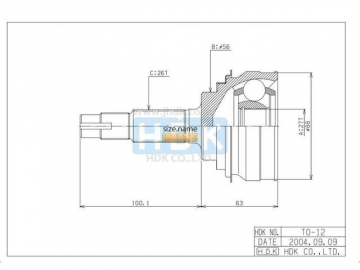 Outer CV Joint TO-012 (HDK)