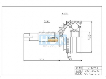 Outer CV Joint TO-012A48 (HDK)