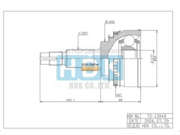 Outer CV Joint TO-013A48 (HDK)