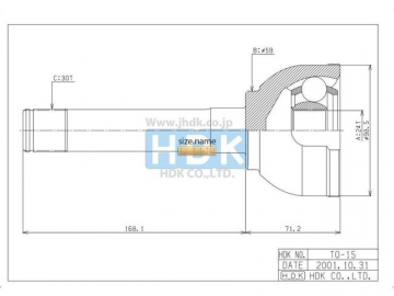 Outer CV Joint TO-015 (HDK)