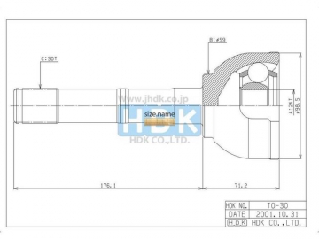 Outer CV Joint TO-030 (HDK)