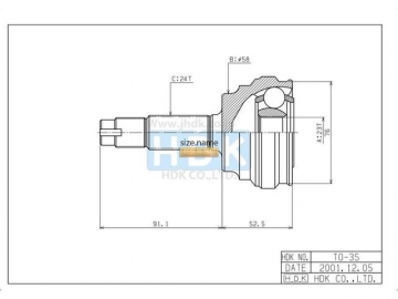 Outer CV Joint TO-035 (HDK)