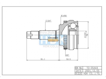 Outer CV Joint TO-035A48 (HDK)