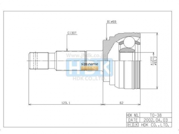 Outer CV Joint TO-038 (HDK)