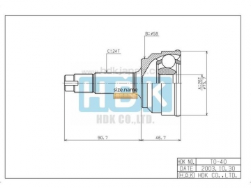 Outer CV Joint TO-040 (HDK)