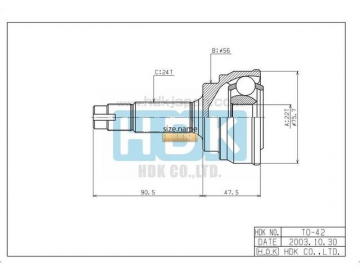 Outer CV Joint TO-042 (HDK)