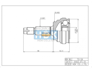 Outer CV Joint TO-054 (HDK)
