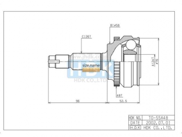Outer CV Joint TO-055A48 (HDK)