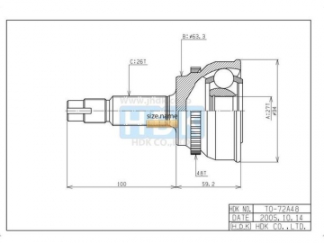 Outer CV Joint TO-072A48 (HDK)