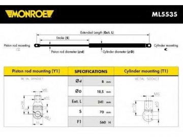Газовий упор ML5535 (MONROE)