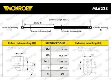Газовий упор ML6228 (MONROE)