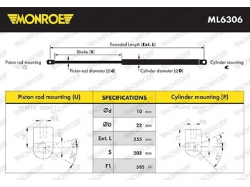 Газовый упор ML6306 (MONROE)