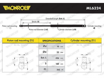 Газовий упор ML6324 (MONROE)