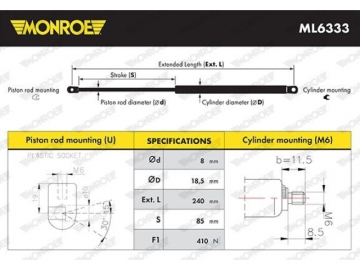 Газовий упор ML6333 (MONROE)