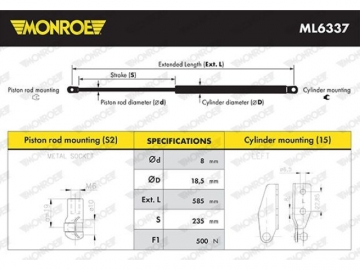 Газовий упор ML6337 (MONROE)