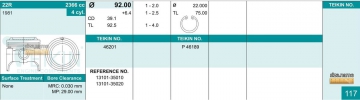 Pistons 46201 (TEIKIN)